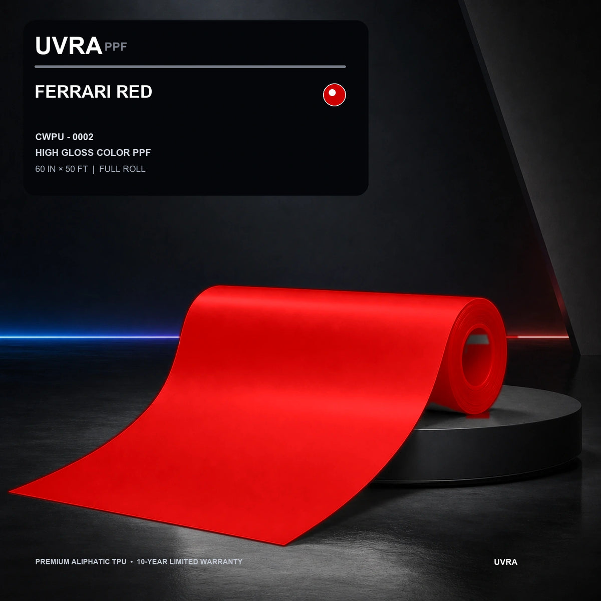 Ferrari Red PPF 60 in × 50 ft full roll