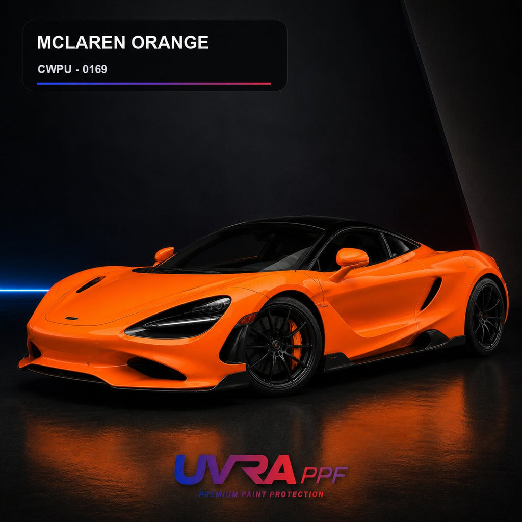 McLaren Orange PPF installed vehicle color reference