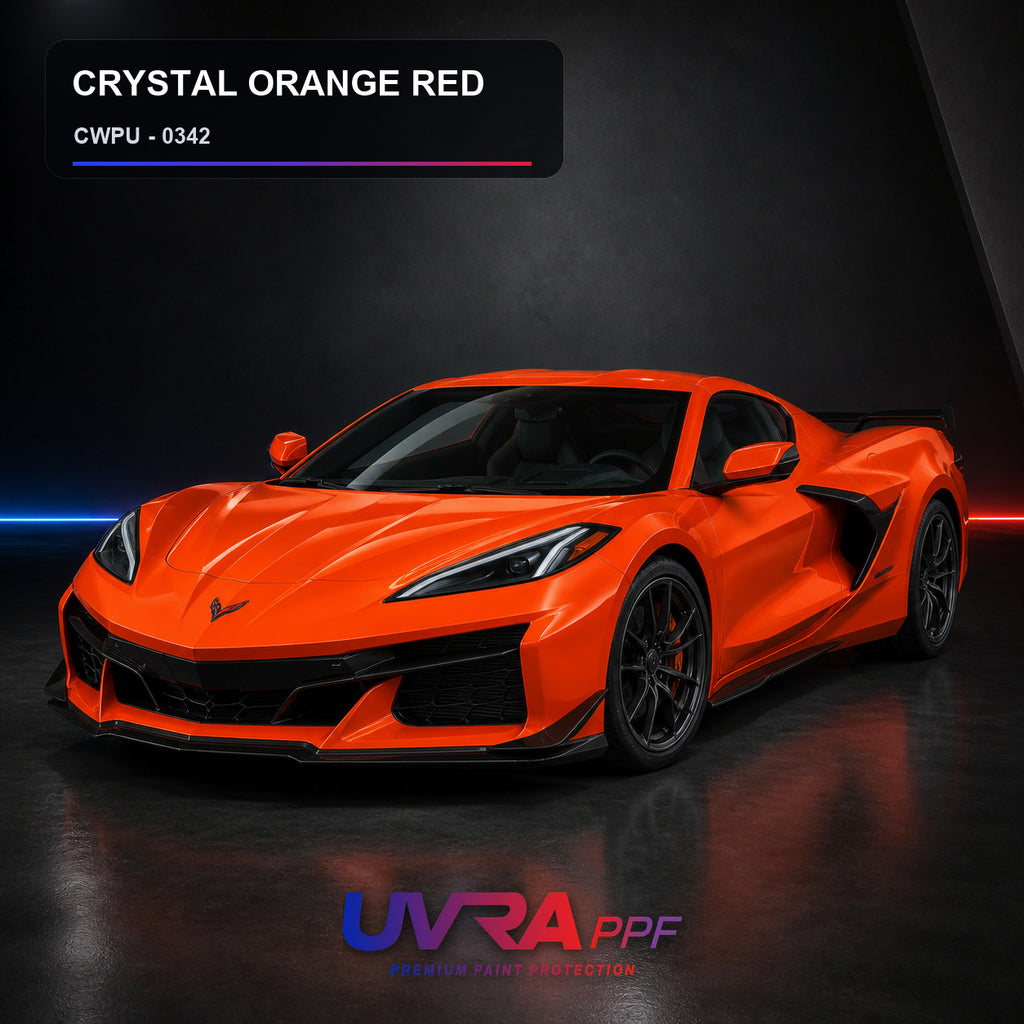 Crystal Orange Red PPF installed vehicle color reference