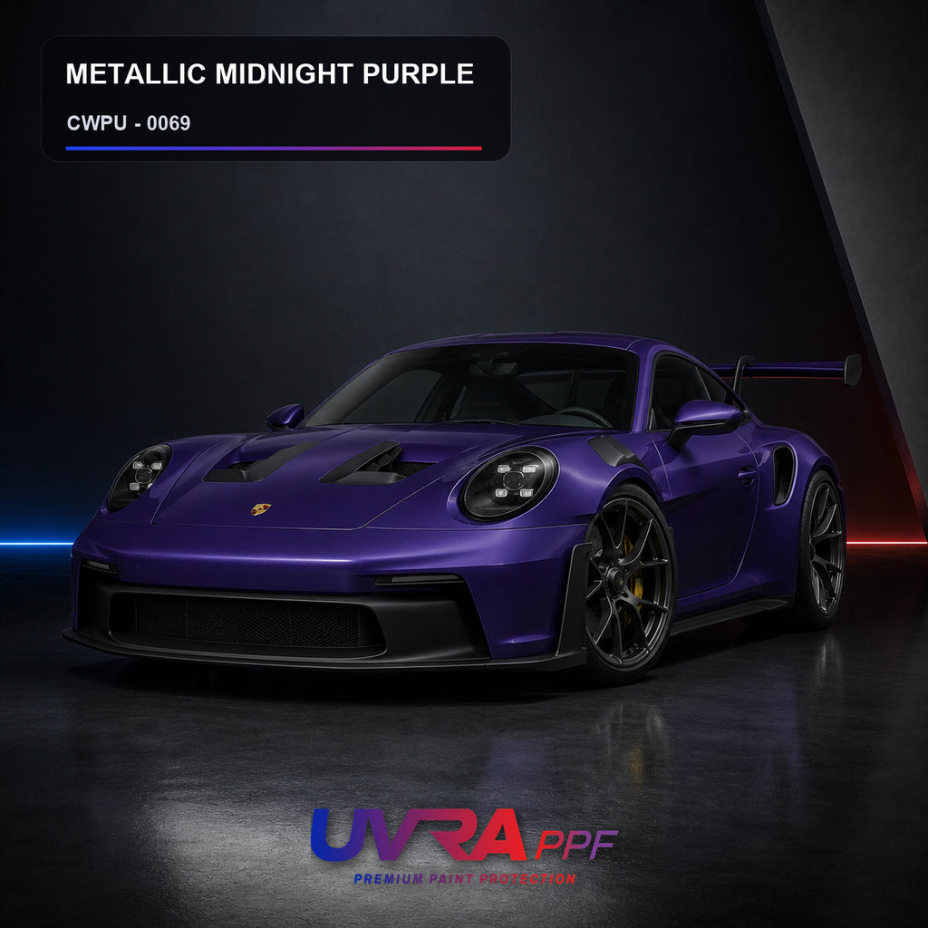 Metallic Midnight Purple PPF installed vehicle color reference