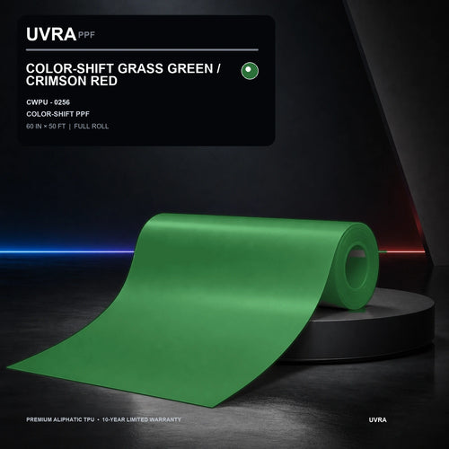 Color-Shift Grass Green / Crimson Red PPF 60 in × 50 ft full roll