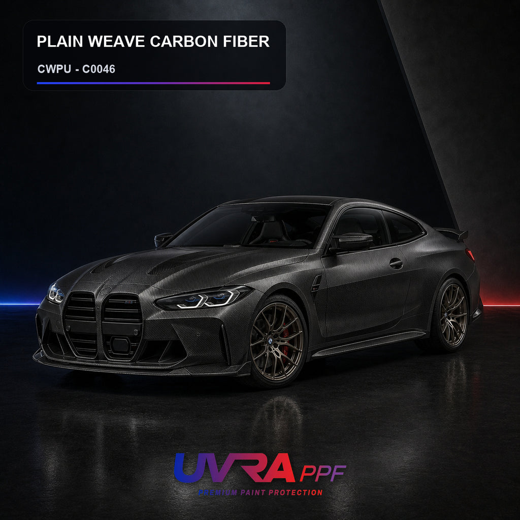 Plain Weave Carbon Fiber PPF installed vehicle color reference