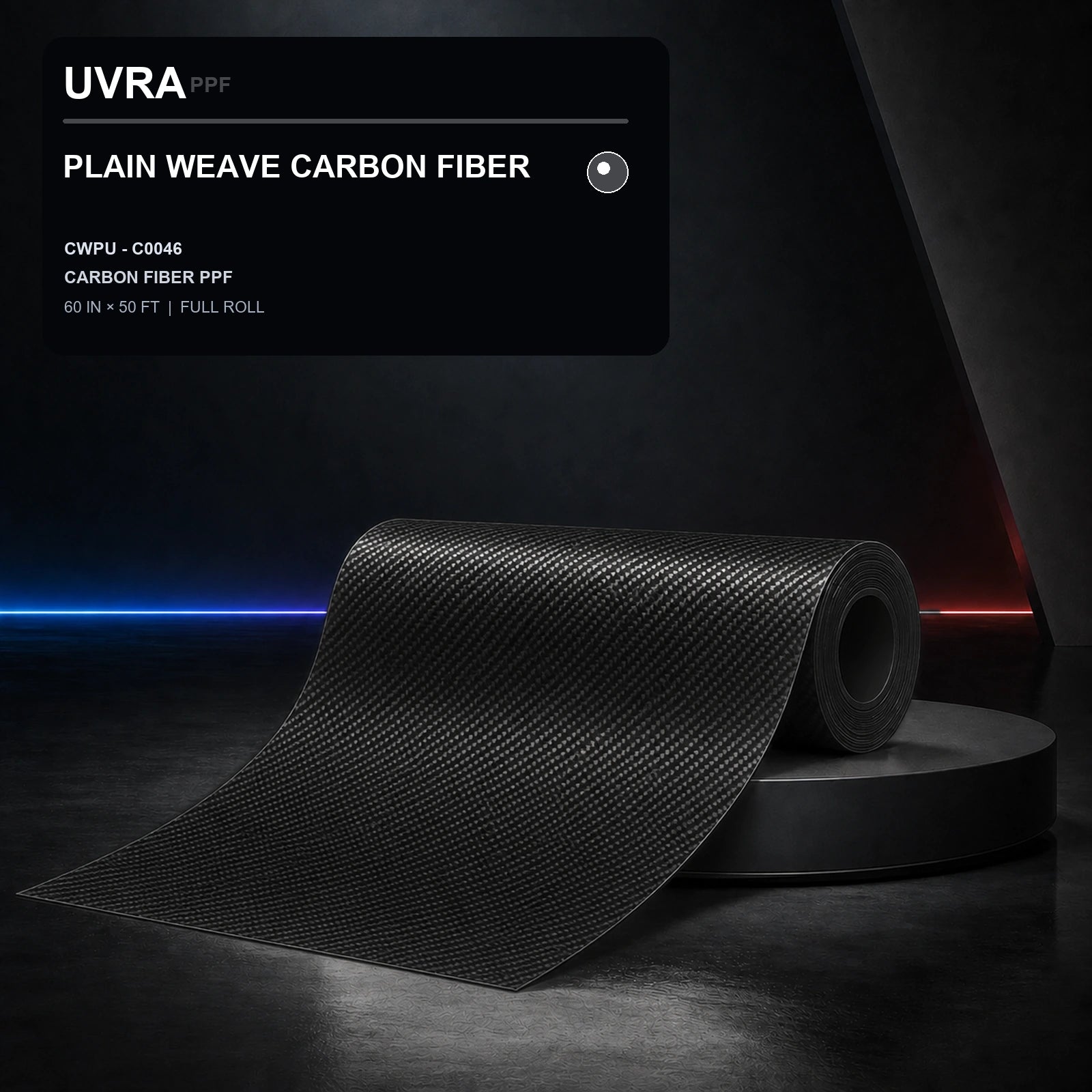 Plain Weave Carbon Fiber PPF 60 in × 50 ft full roll