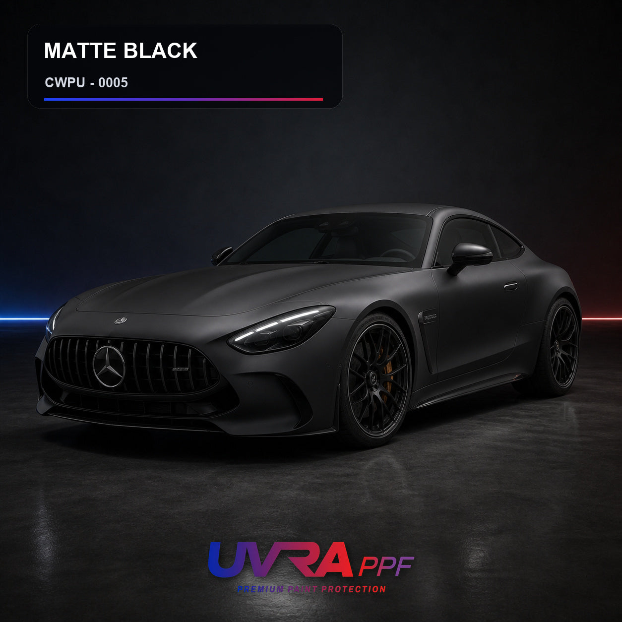Matte Black PPF installed vehicle color reference