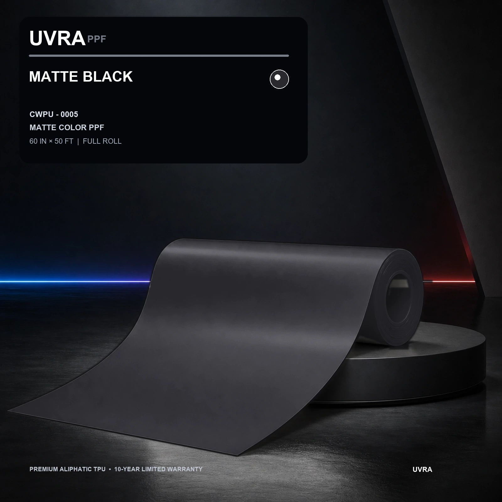 Matte Black PPF 60 in × 50 ft full roll