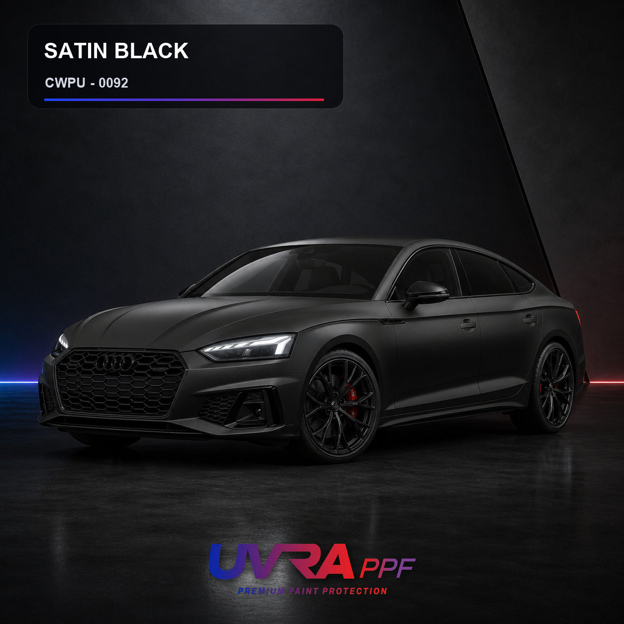 Satin Black PPF installed vehicle color reference