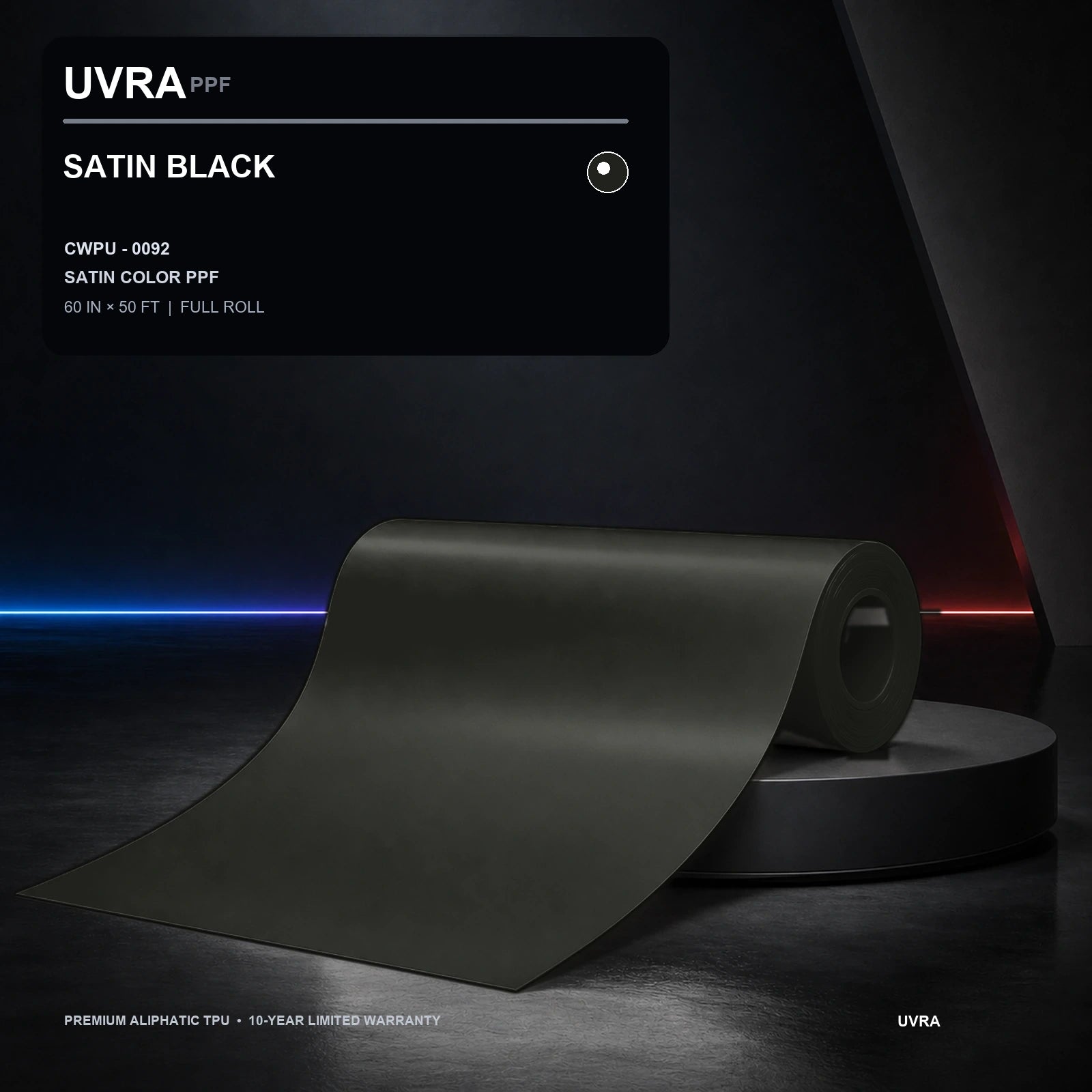 Satin Black PPF 60 in × 50 ft full roll