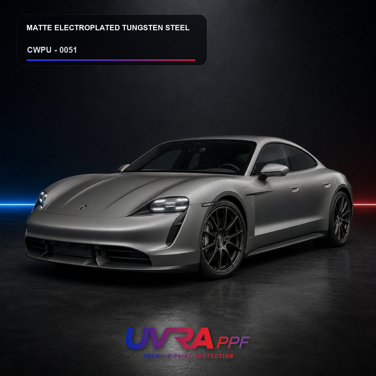 Matte Electroplated Tungsten Steel PPF installed vehicle color reference