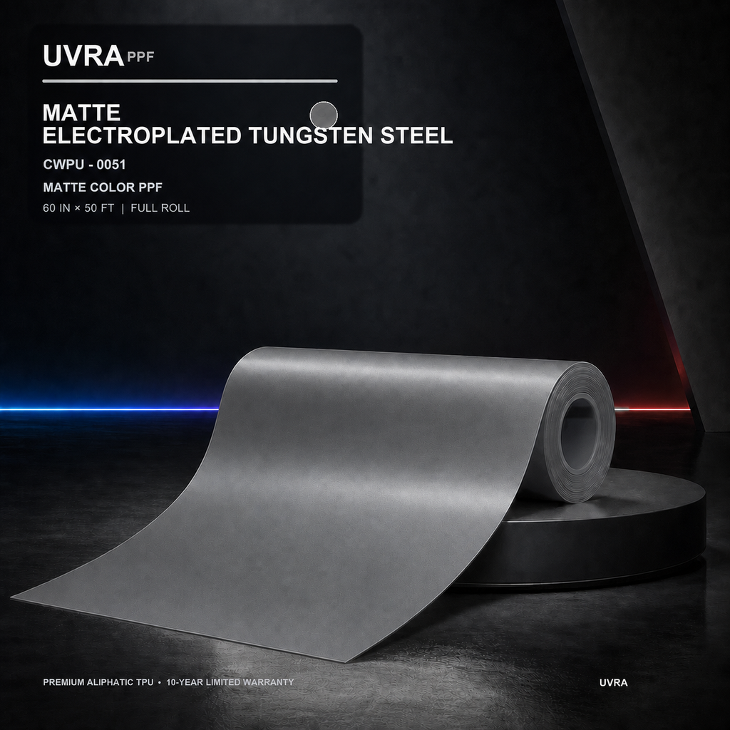 Matte Electroplated Tungsten Steel PPF 60 in × 50 ft full roll